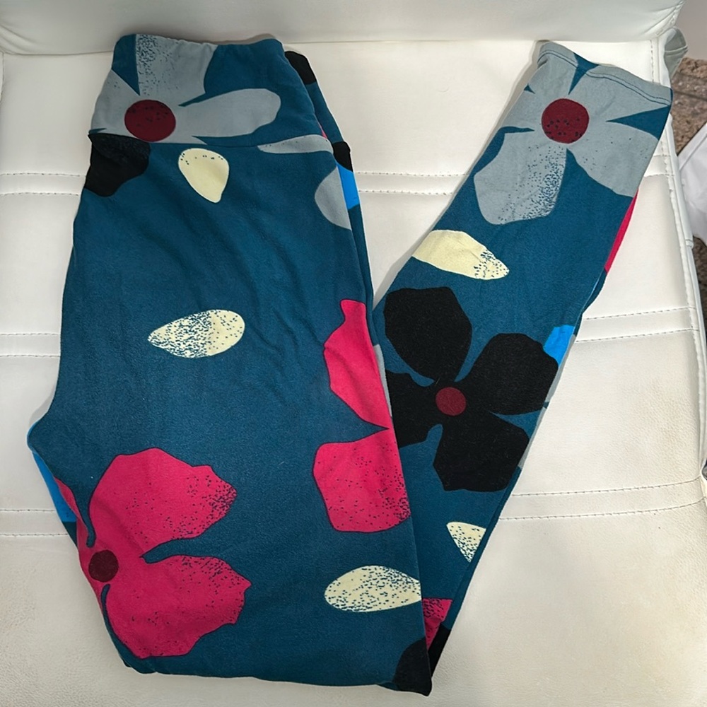 LuLaRoe leggings teal floral